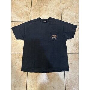 Vintage Harley-Davidson Flame‎ Faded Lighthouse Pocket T-Shirt Double sided Y2K